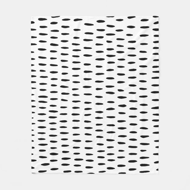 Svart och vit stripe mönster: handdragen fleecefilt (Framsidan)