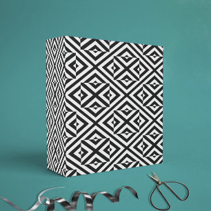 Svart och vit stripe Op Art Geometric Mönster Presentpapper
