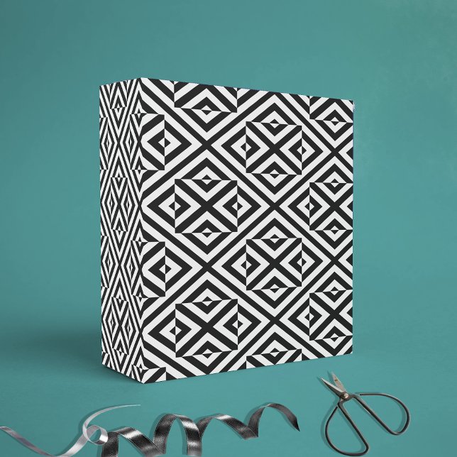 Svart och vit stripe Op Art Geometric Mönster Presentpapper (Skapare uppladdad)