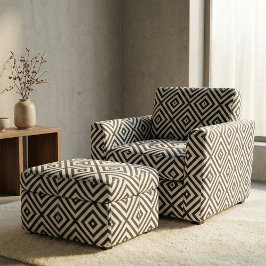 Svart och vit stripe Op Art Geometric Mönster Tyg