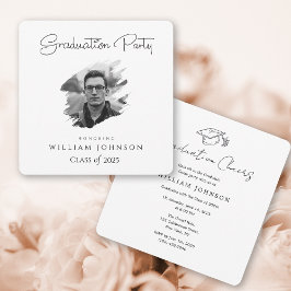 Svart och vit studentfest 2025 inbjudningar