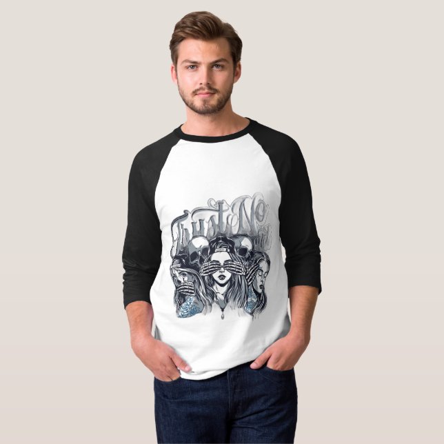Svart och Vit T-Shirt för Män & Kvinnor | St (Hel framsida)