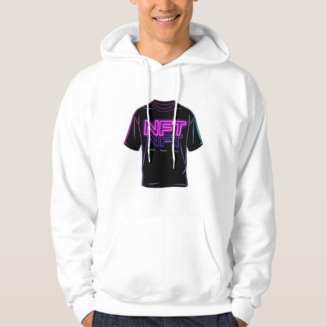 Svart och vit T-Shirt Hoodie (Framsida)