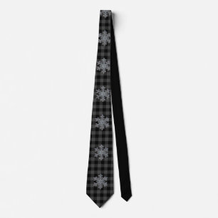 Svart och vit Tartan plaid, närmare uppgifter om f Slips