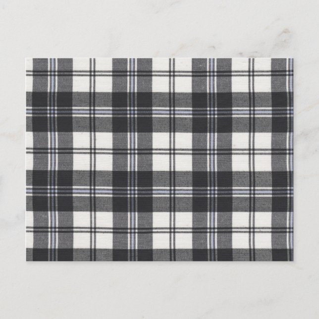 Svart och vit tartan vykort (Framsida)