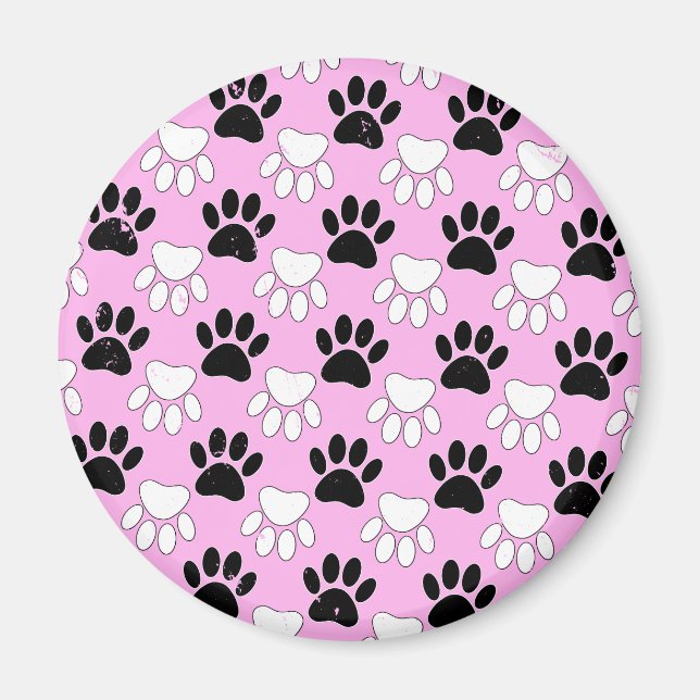 Svart och vit Tass som är utsatt för stress på Ros Magnet (Framsidan)