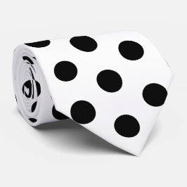 Svart och vit tävlings silke prickiga Derby Slips
