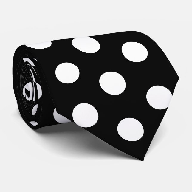 Svart och vit tävlings silkes polka prick Derby Da Slips (Rullad)