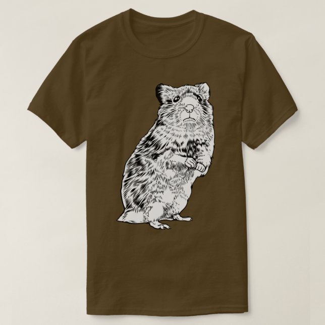 Svart och vit teckning hamster t shirt (Design framsida)