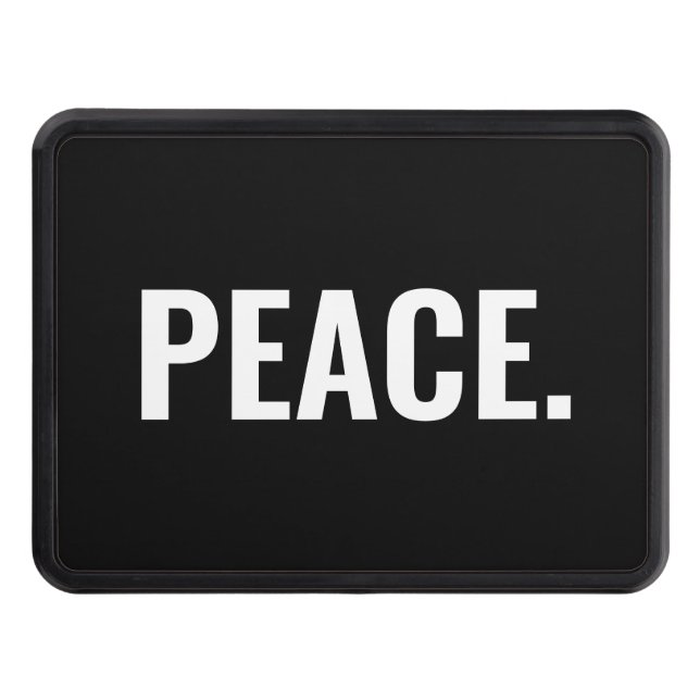 Svart och vit text minimalistisk mot krig dragkroksskydd (Framsidan)