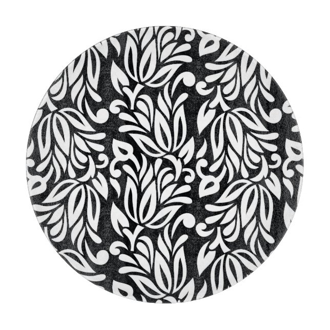 Svart och vit textil. (Framsidan)