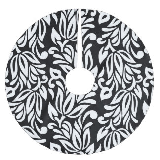 Svart och vit textil. julgransmatta borstad polyester