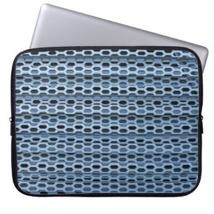 Svart och vit textil laptop fodral