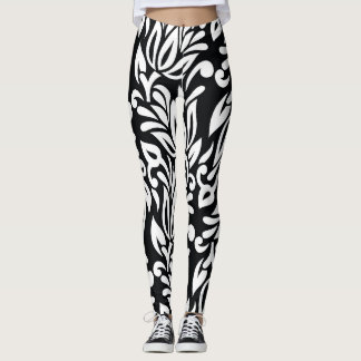 Svart och vit textil. leggings