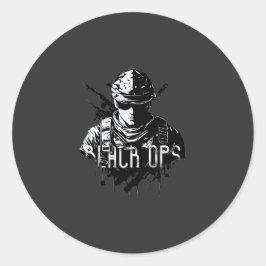 Svart och vit The Black Ops-dekal Runt Klistermärke