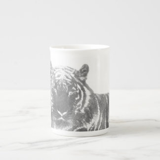 Svart och vit tiger benporslin mugg