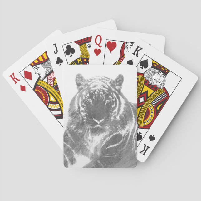Svart och vit tiger casinokort (Baksidan)