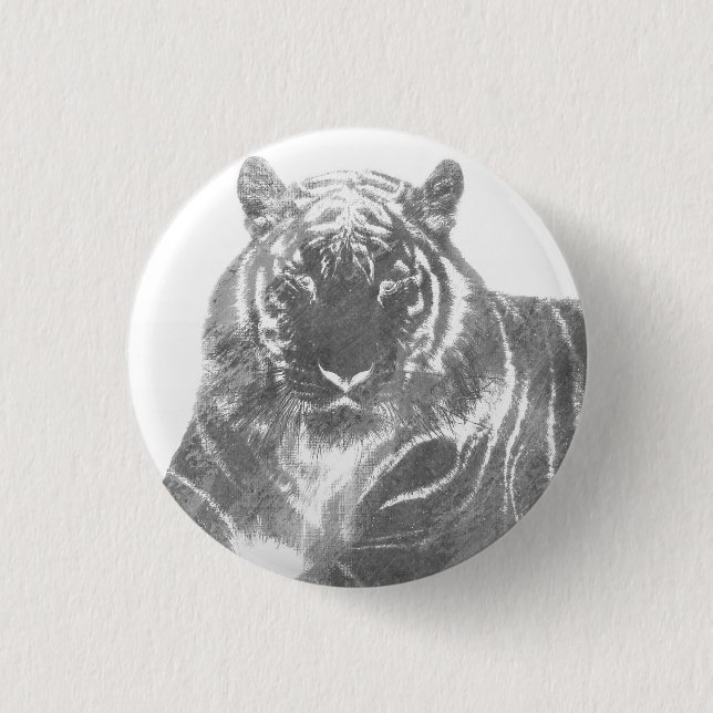 Svart och vit tiger knapp (Framsida)