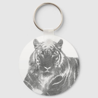 Svart och vit tiger nyckelring