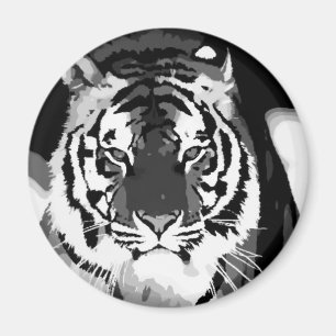 Svart och vit tigerpart magnet