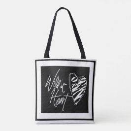 Svart och vit tocksäck tygkasse