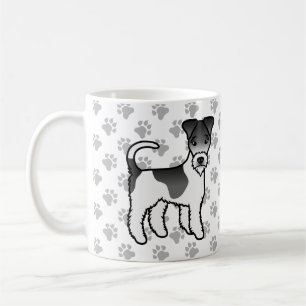 Svart och vit tråd Fox Terrier Söt seriehund Kaffemugg