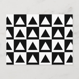 Svart och vit triangelgeometrisk form mönster vykort