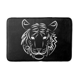 Svart och vit tribal tiger badrumsmatta