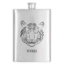 Svart och vit tribal tiger fickplunta