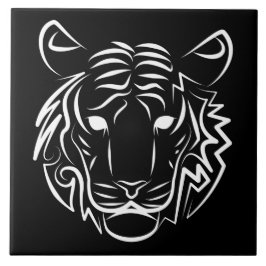 Svart och Vit Tribal Tiger Kakelplatta