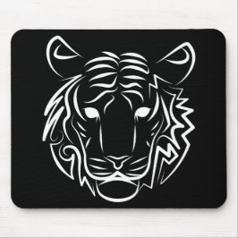 Svart och vit tribal tiger musmatta
