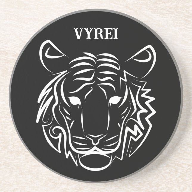 Svart och vit tribal tiger underlägg (Framsidan)