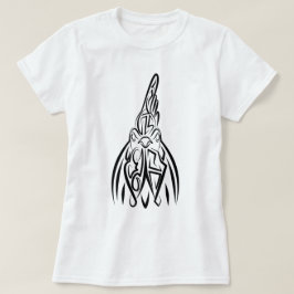 Svart och vit tribal tupp t shirt