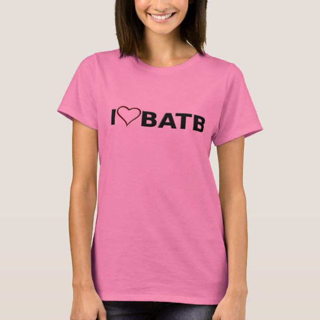Svart och vit Trim I Heart BATB T-shirt (Framsida)