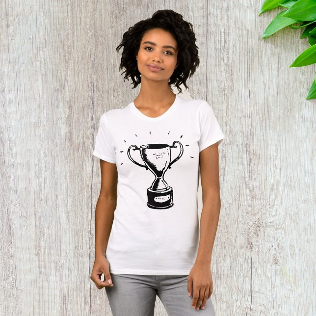 Svart och vit trofi Winner Womens T-Shirt (Skapare uppladdad)