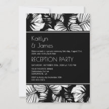 Svart och vit tropisk palmbröllopsmottagning