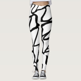 Svart och vit unik design leggings