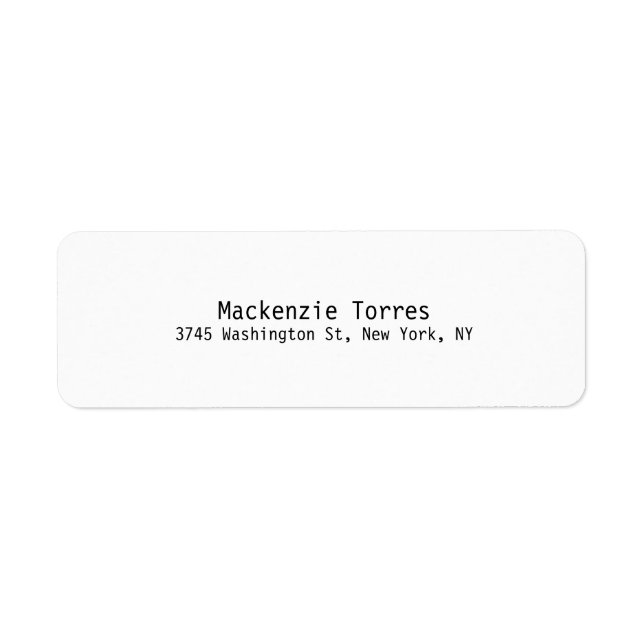 Svart och vit unik modern dator returadress etikett (Framsidan)