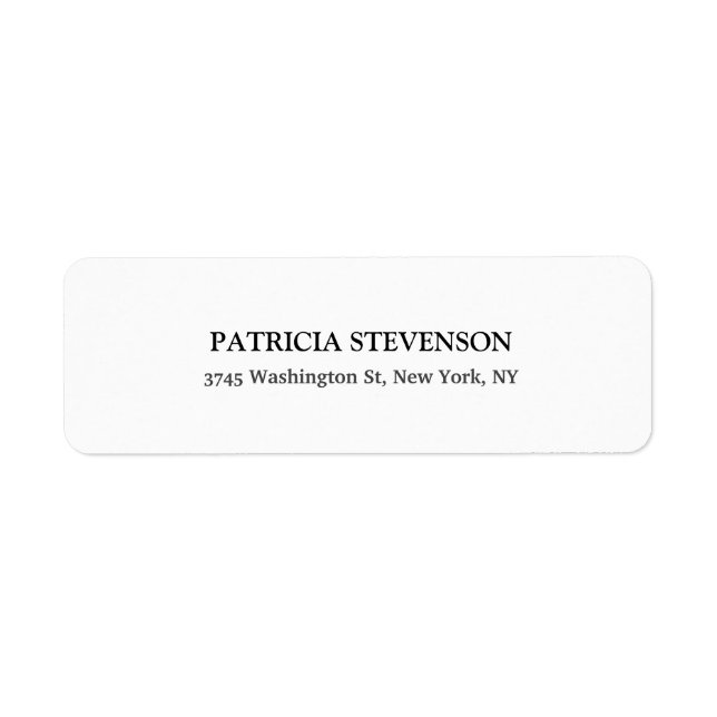 Svart och vit, unik Speciell, klassisk Returadress Etikett (Framsidan)