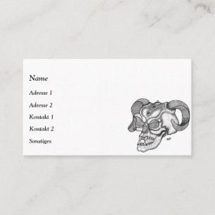 Svart och vit utformning av Skull Djävulen Head Visitkort