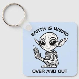 Svart och vit utomjording  nyckelring