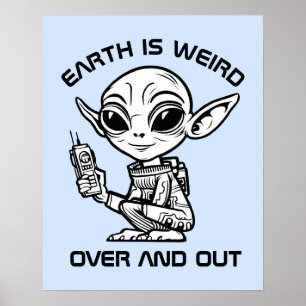 Svart och vit utomjording poster