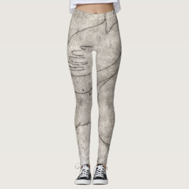 Svart och vit utskrift: Ungefär flicka bland Leggings