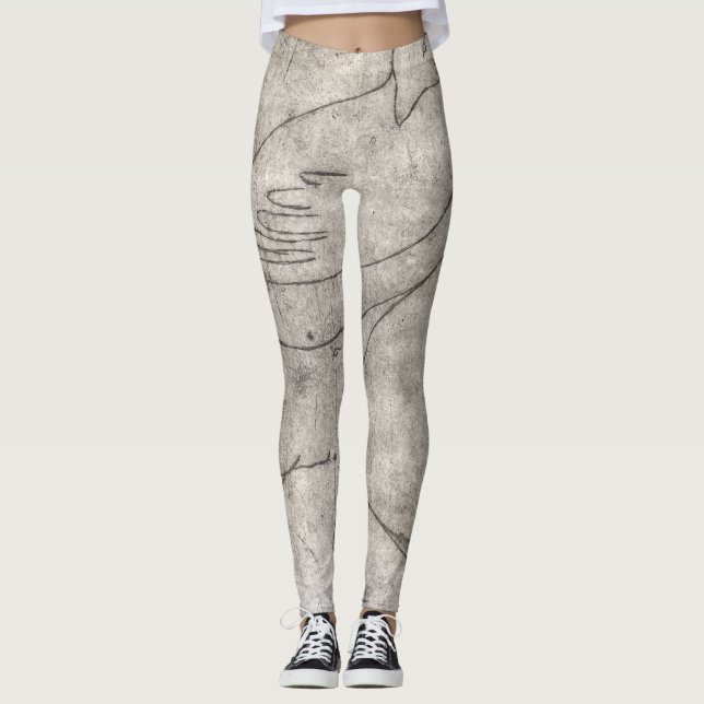 Svart och vit utskrift: Ungefär flicka bland Leggings (Framsida)