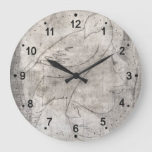 Svart och vit utskrift: Ungefär flicka bland