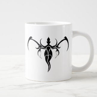 Svart och vit utsmyckad tribal elefantmandala jumbo mugg
