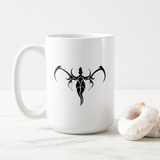Svart och vit utsmyckad tribal elefantmandala kaffemugg