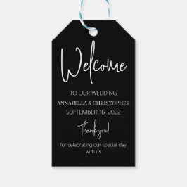 Svart och vit välkommen elegant enkel minimalistis presentetikett