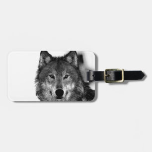 Svart och vit Varg Bagagebricka