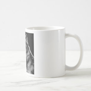Svart och vit Varg Kaffemugg